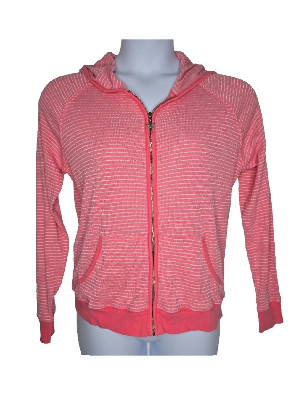 Fresh Produce Pink Hoodie Full Zip Lightweight Jacket Shirt Top Womens Large